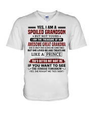 YES I AM A SPOILED GRANDSON V-Neck T-Shirt tile