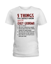 5 THINGS YOU SHOULD KNOW ABOUT MY CRAZY GRANDMA Ladies T-Shirt tile