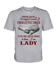 THEY ARE MY WORLD - PERFECT GIFT FOR GRANDMA V-Neck T-Shirt tile
