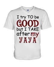 TRY TO BE GOOD - GIFT FOR GRANDKIDS V-Neck T-Shirt tile