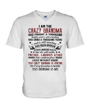 THIS CRAZY GRANDMA IS STRONG V-Neck T-Shirt tile