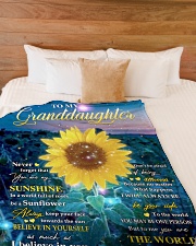 MY SUNSHINE - GRANDDAUGHTER GIFT WITH SUNFLOWER Large Fleece Blanket - 60" x 80" aos-coral-fleece-blanket-60x80-lifestyle-front-02