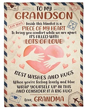 BEST WISHES AND HUGS - GRANDMA TO GRANDSON Small Fleece Blanket - 30" x 40" front