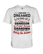 I NEVER DREAMED - PERFECT GIFT FOR GRANDSON V-Neck T-Shirt tile