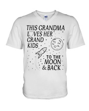Moon And Back - Perfect Gift For Grandma V-Neck T-Shirt tile