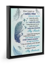 I WILL MISS YOU Floating Framed Canvas Prints Black tile