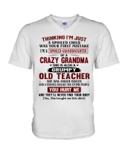 I'M A SPOILED GRANDDAUGHTER OF A CRAZY GRANDMA V-Neck T-Shirt tile