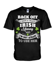 I HAVE A CRAZY IRISH MAMMY V-Neck T-Shirt tile