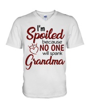 I'm Spoiled Because No One Will Spank Grandma V-Neck T-Shirt tile