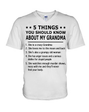 5 THINGS YOU SHOULD KNOW ABOUT MY GRANDMA V-Neck T-Shirt tile