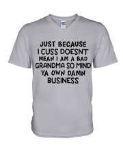 I Am A Bad Grandma So Mind - Perfect Gift For Grandma V-Neck T-Shirt tile