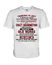 I'M A SPOILED GRANDDAUGHTER OF A CRAZY GRANDMOTHER V-Neck T-Shirt tile