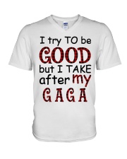 TAKE AFTER MY GAGA - SPECIAL GIFT FOR GRANDKIDS V-Neck T-Shirt tile