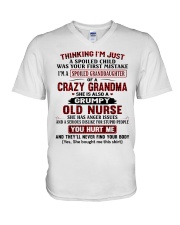 A GRUMPY OLD NURSE - GRANDMA TO GRANDDAUGHTER V-Neck T-Shirt tile
