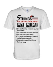 5 THINGS ABOUT MY MIMI - BEST GIFT FOR GRANDKIDS V-Neck T-Shirt tile