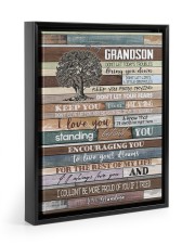 I LOVE YOU - AMAZING GIFT FOR GRANDSON Floating Framed Canvas Prints Black tile