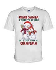I Take After My Granma - Best Gift For Grandchild V-Neck T-Shirt tile