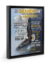 HOW MUCH I LOVE YOU - TO GRANDSON FROM GRANDMA Floating Framed Canvas Prints Black tile