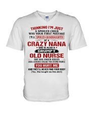 I'M A SPOILED GRANDDAUGHTER OF A CRAZY NANA V-Neck T-Shirt tile