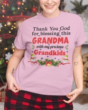 Thank You God For Blessing This Grandma With My Precious Grandkids Classic T-Shirt custom-t-shirts-classic-lifestyle-front-322