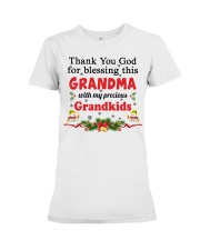 Thank You God For Blessing This Grandma With My Precious Grandkids Premium Fit Ladies Tee tile