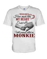 HOW MUCH LOVE MY HEART HOLD - BEST GIFT FOR MONKIE V-Neck T-Shirt tile