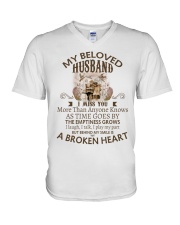 I MISS YOU - TO MY HUSBAND IN HEAVEN V-Neck T-Shirt tile