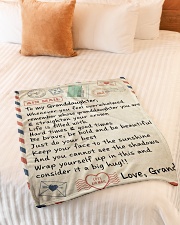A BIG HUG - TO GRANDDAUGHTER FROM GRANDMA Small Fleece Blanket - 30" x 40" aos-coral-fleece-blanket-30x40-lifestyle-front-01