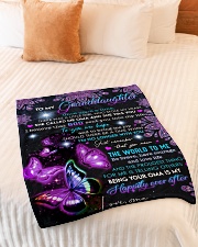 THE WORLD TO ME -GRANDDAUGHTER GIFT WITH BUTTERFLY Small Fleece Blanket - 30" x 40" aos-coral-fleece-blanket-30x40-lifestyle-front-01