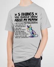 5 Things You Should Know About My Memaw - Best Gift For Grandkids Youth T-Shirt garment-youth-tshirt-front-lifestyle-01