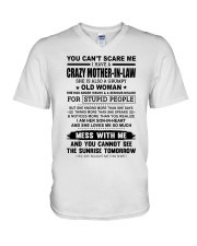 YOU CAN'T SCARE ME - MOTHER-IN-LAW TO SON-IN-LAW V-Neck T-Shirt tile