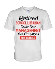RETIRED SCHOOL LIBRABIAN - FOR GRANDMA V-Neck T-Shirt tile