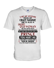 I Get My Attitude From My Crazy Nannie - Best Gift For Grandson V-Neck T-Shirt tile