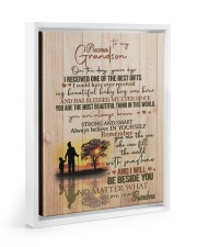 I WILL BE BESIDE YOU - PERFECT GIFT FOR GRANDSON Floating Framed Canvas Prints White tile