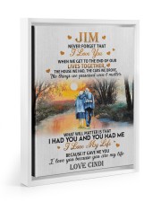 I LOVE YOU - LOVELY GIFT FOR JIM FROM CINDI Floating Framed Canvas Prints White tile