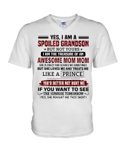 YES I AM A SPOILED GRANDSON V-Neck T-Shirt tile
