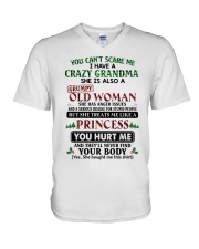 I HAVE A CRAZY GRANDMA - BEST GIFT FOR GRANDDAUGHTER V-Neck T-Shirt tile