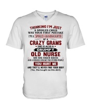 I'M A SPOILED GRANDDAUGHTER OF A CRAZY GRAMS V-Neck T-Shirt tile