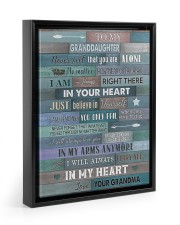 IN MY HEART - SPECIAL GIFT FOR GRANDDAUGHTER Floating Framed Canvas Prints Black tile