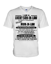 SHE LOVES ME SO MUCH - LOVELY GIFT FOR SON-IN-LAW V-Neck T-Shirt tile