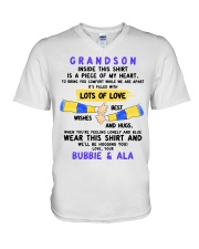 LOTS OF LOVE - SPECIAL GIFT FOR GRANDSON V-Neck T-Shirt tile