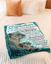 BELIEVE IN YOURSELF - GRANDSON GIFT WITH LIONESS Small Fleece Blanket - 30" x 40" aos-coral-fleece-blanket-30x40-lifestyle-front-01