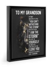 I AM THE STORM - TO GRANDSON FROM GRANDMA Floating Framed Canvas Prints Black tile