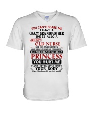 I HAVE A CRAZY GRANDMOTHER V-Neck T-Shirt tile