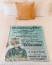 PROUD OF YOU - GRANDMA TO GRANDDAUGHTER Small Fleece Blanket - 30" x 40" aos-coral-fleece-blanket-30x40-lifestyle-front-04