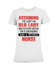 ASSUMING - PERFECT GIFT FOR NURSE Premium Fit Ladies Tee tile
