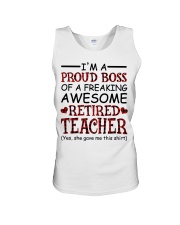 AWESOME RETIRED TEACHER - GIFT FOR GRANDCHILDREN Unisex Tank tile