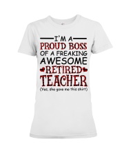 AWESOME RETIRED TEACHER - GIFT FOR GRANDCHILDREN Premium Fit Ladies Tee tile