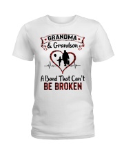 GRANDMA AND GRANDSON A BOND CAN'T BE BROKEN Ladies T-Shirt tile