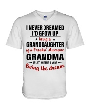 LIVING THE DREAM - BEST GIFT FOR GRANDDAUGHTER V-Neck T-Shirt tile